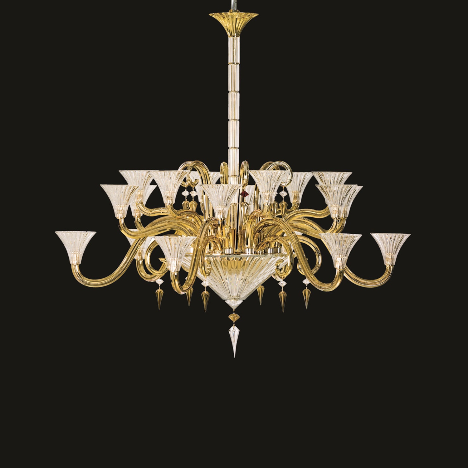 Chandelier Gold 18l Baccarat Mille Nuits 2609533 Chandelier Gold 18 Lights Baccarat