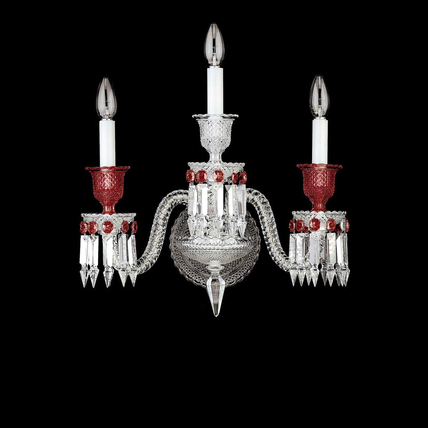 Wall Sconce Clear And Red Baccarat Zenith Rouge 2807473 Wall Sconce Clear And Red 3l Baccarat