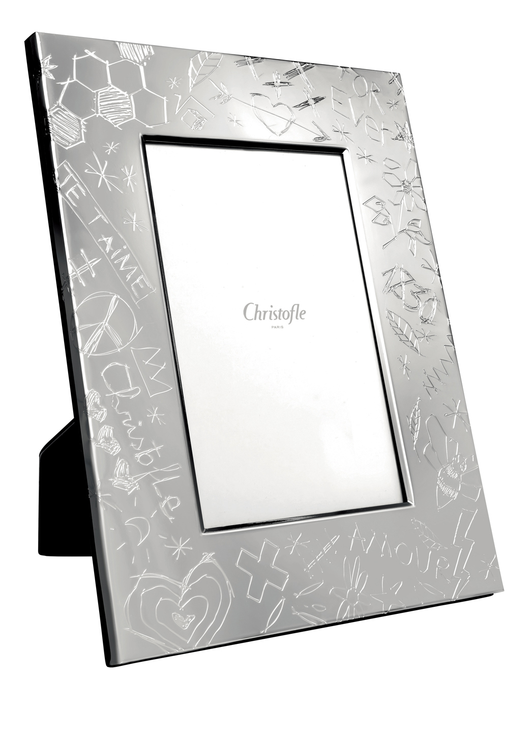 Photo Frame Christofle Graffiti 04256091 Silver Plated Picture Frame Christofle