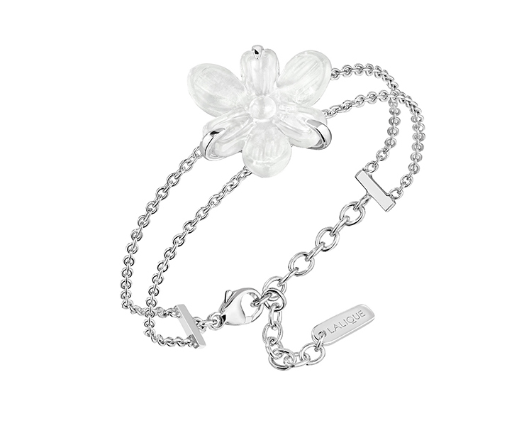 Bracelet Clear And Silver Lalique Fleur De Neige 10610700 Fleur De Neige Bracelet Clear And Silver Lalique