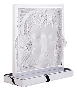 Masque de femme lamp in clear crystal, chrome finish - Lalique
