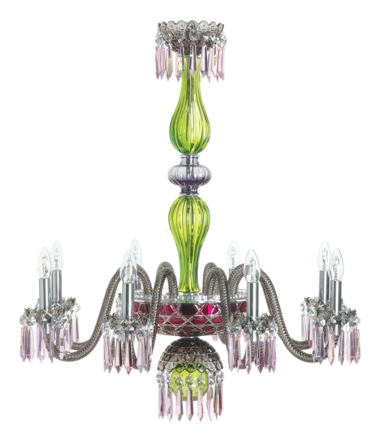 Chandelier Saint Louis Arlequin 79204091 8 Lights Chandelier Amethyst And Chartreuse Saint Louis