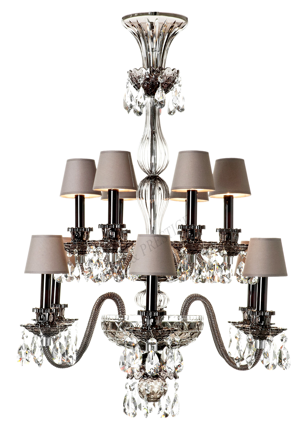 Chandelier Saint Louis Grand Siècle 79206216 12 Light Flannel Grey Chandelier Saint Louis