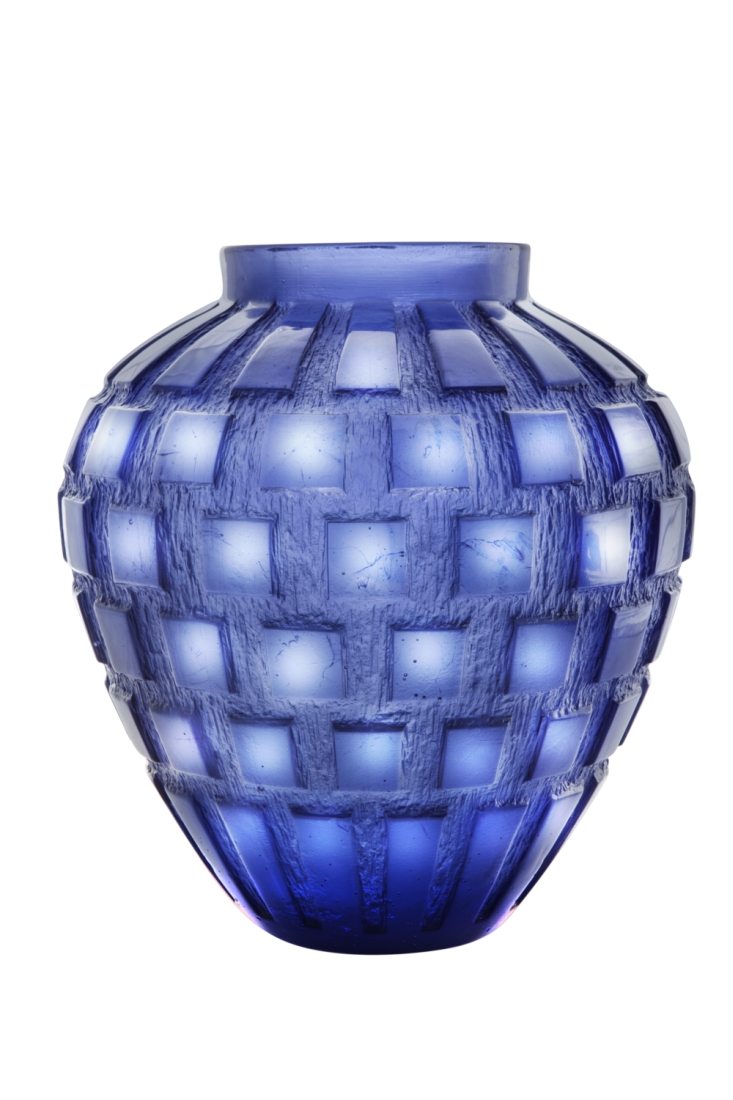 Blue rhythms vase - Daum