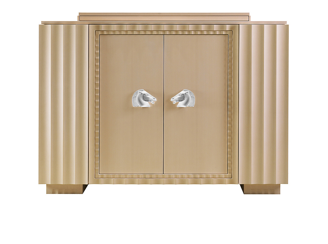 Longchamp bar in numbered edition, clear crystal and ivory ash - Lalique