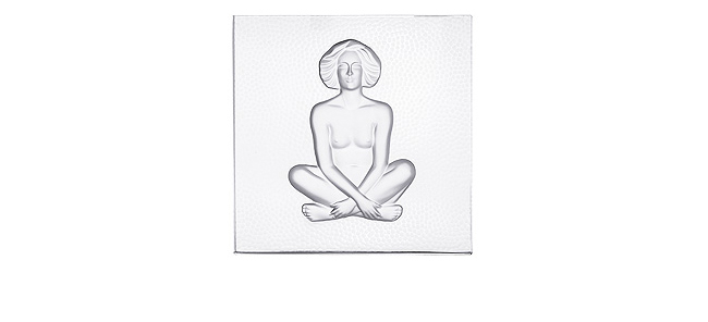 Les causeuses decorative panel in clear crystal, small size - Lalique