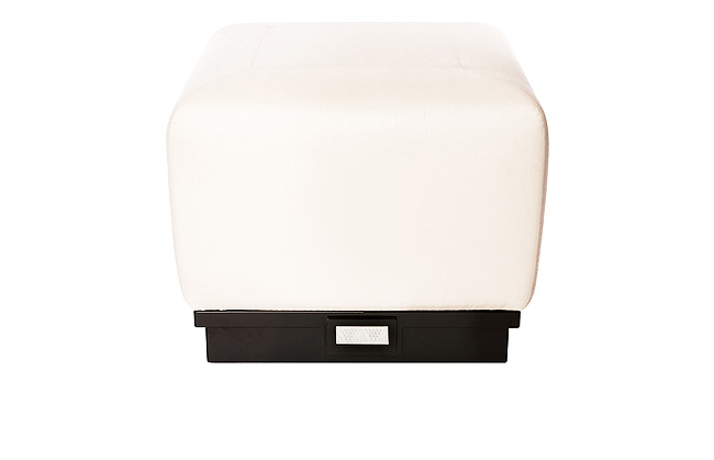 Raisins ottoman in numbered edition, clear crystal, black lacquered and ivory silk, small size - Lalique