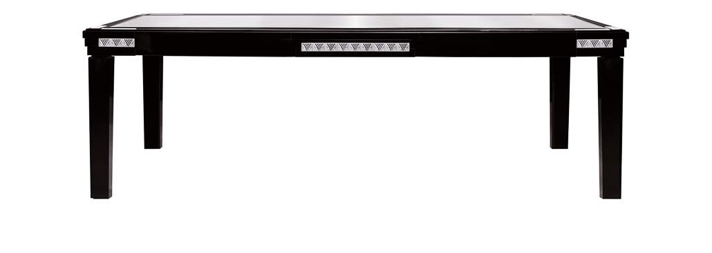 Raisins rectangular table in numbered edition, clear crystal and black lacquered, medium size - Lalique