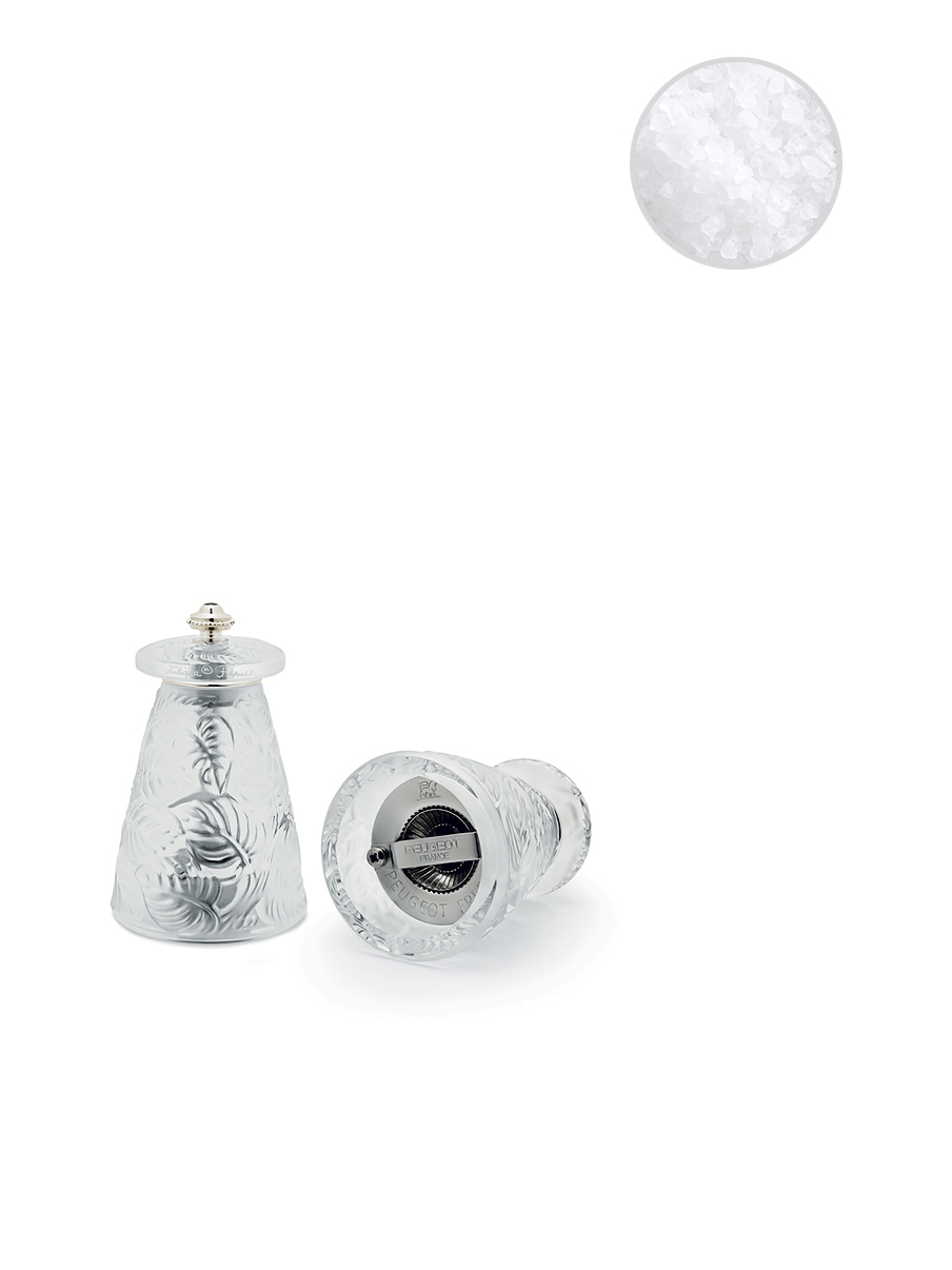 Feuilles salt grinder in clear crystal - Lalique