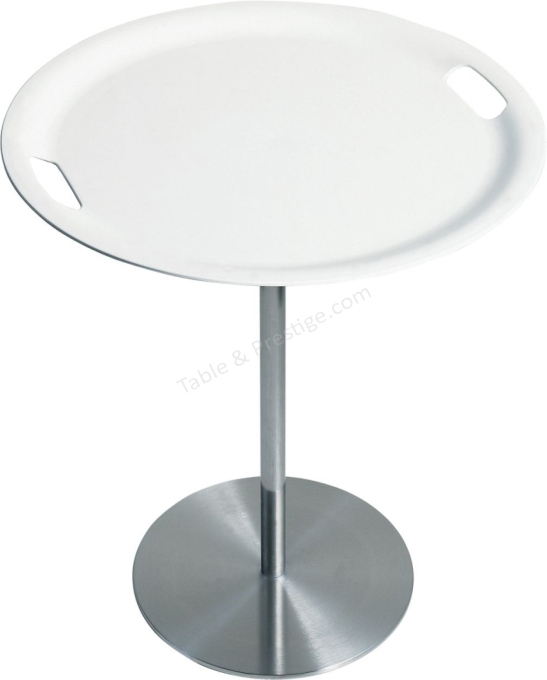 Tray Table Base In Stainless Steel Top And Abs White Alessi Tray Table Base In Stainless Steel Top And Abs White Alessi