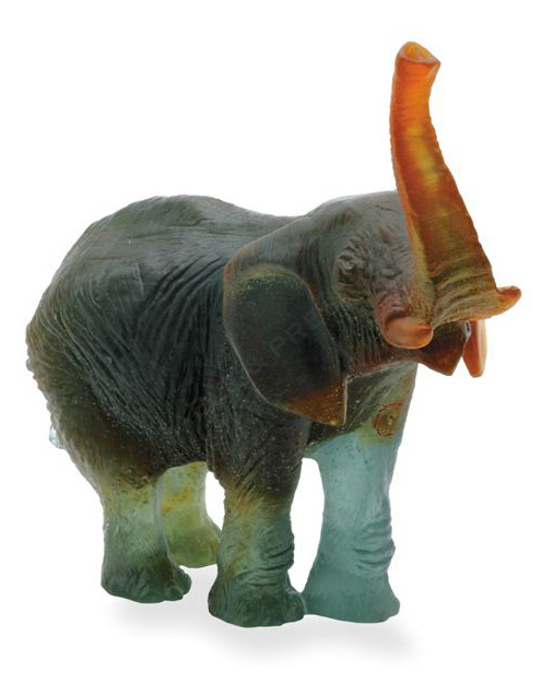 Elephant Daum Eléphant 03239 Green Amber Elephant J F Leroy Daum