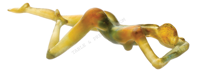 Rêve d'amour green and amber crystal - Daum