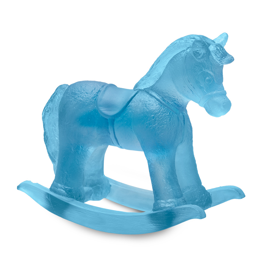 blue rocking horse