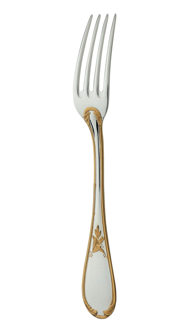 Pastry fork in silver lated and gilding - Ercuis