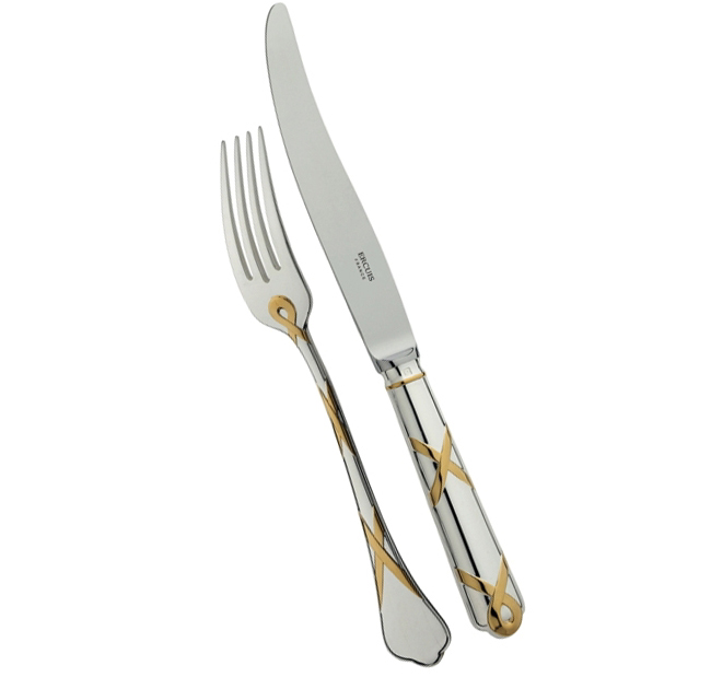 Carving fork in silver lated and gilding - Ercuis