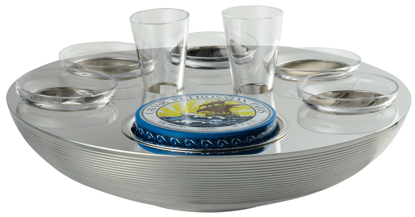 Vodka glasses and caviar set