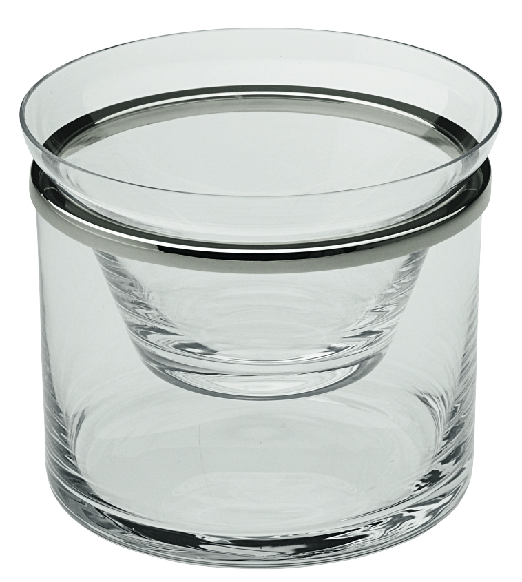 Caviar cup with rim in silver plated - Ercuis