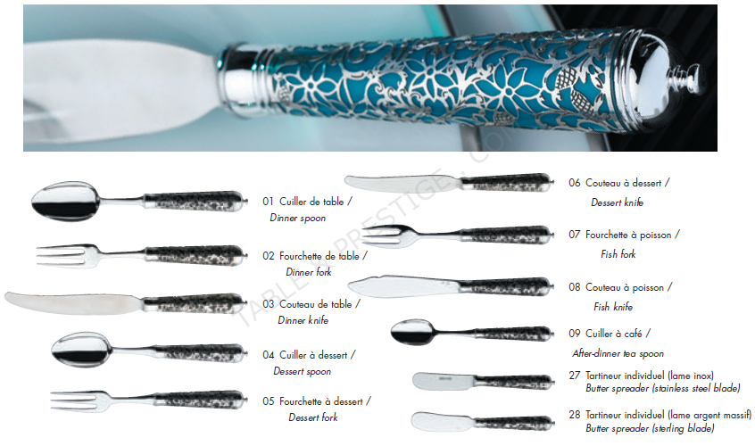 Fish fork in sterling silver - Ercuis