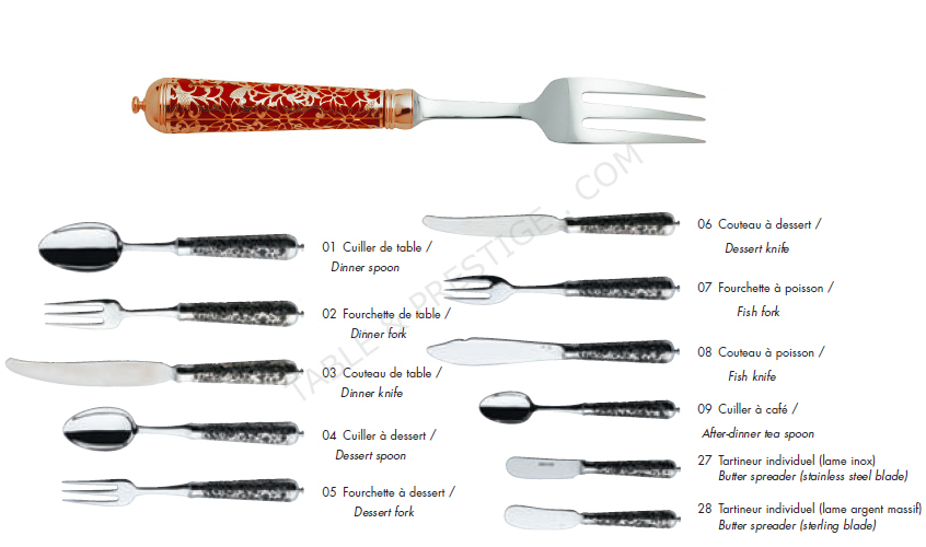 Fish fork in sterling silver - Ercuis