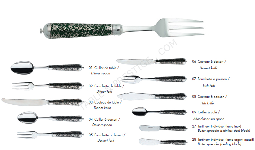 Fish fork in sterling silver - Ercuis