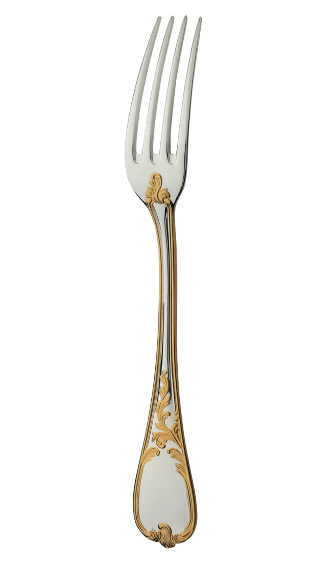 Dinner fork in silver lated and gilding - Ercuis