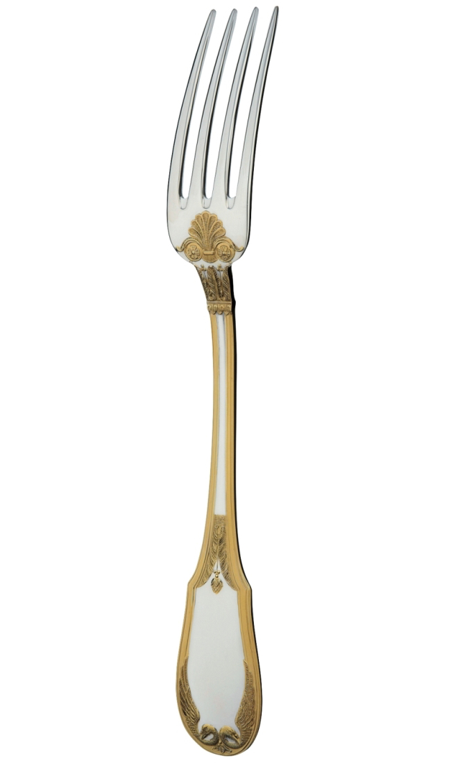 Dinner fork in sterling silver and gilding - Ercuis