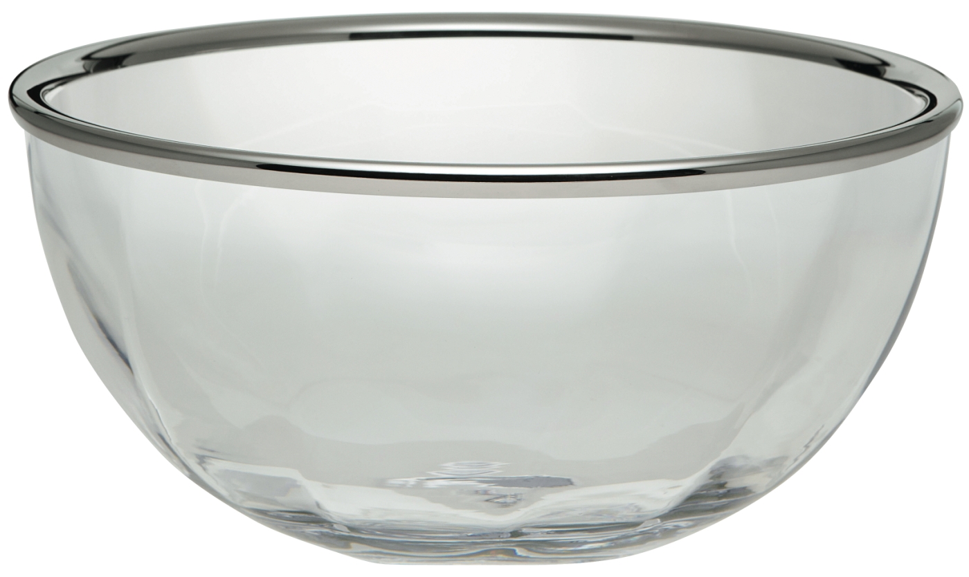 Glass bowl with rim in silver plated - Ercuis