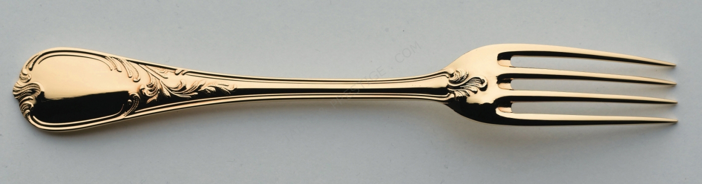 Salad fork in gilded silver plated - Ercuis