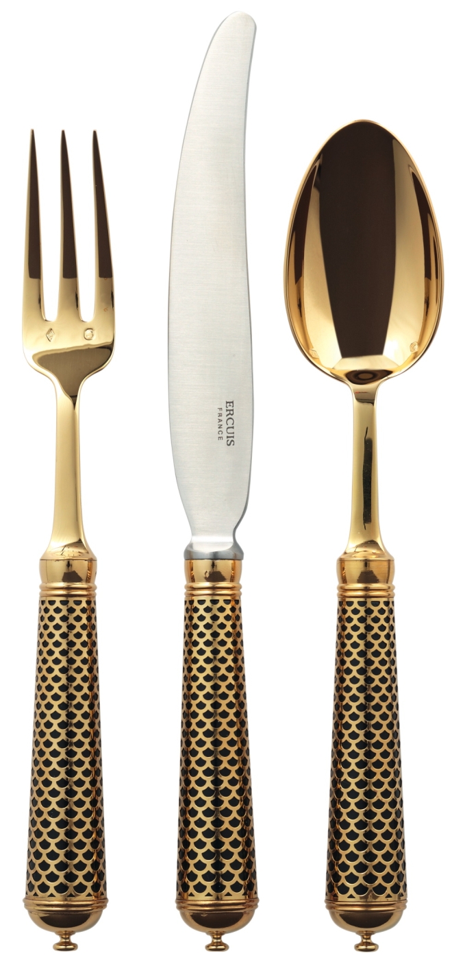Serving fork in sterling silver - Ercuis