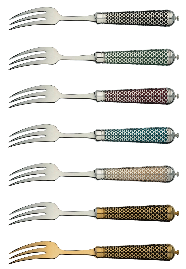 Serving fork in sterling silver gilt (vermeil) - Ercuis