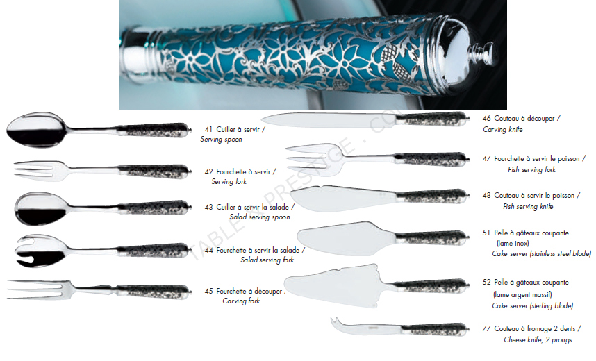 Serving fork in sterling silver - Ercuis
