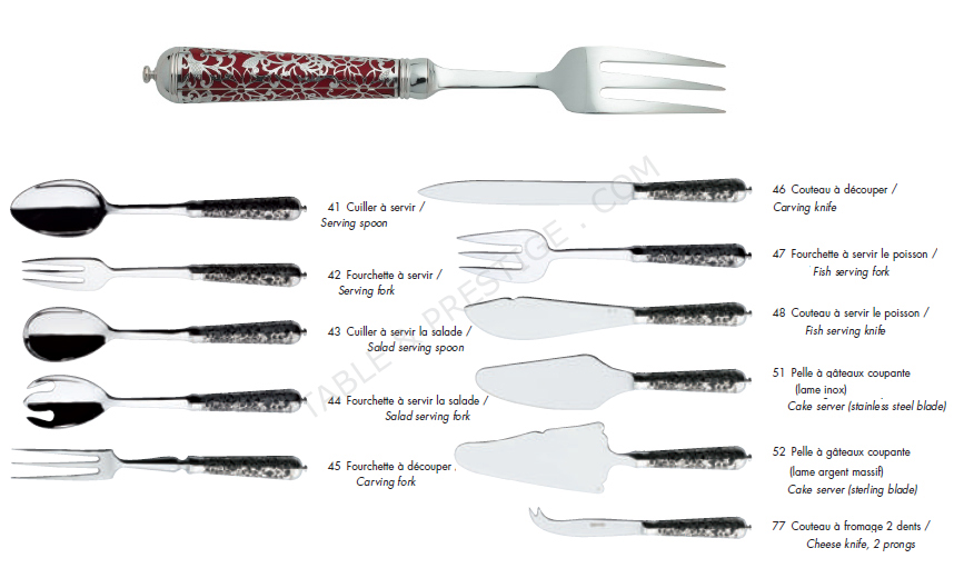 Serving fork in sterling silver - Ercuis