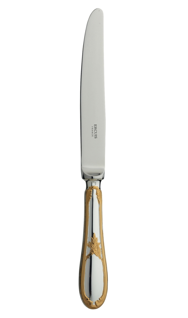 Salad serving fork in silver lated and gilding - Ercuis
