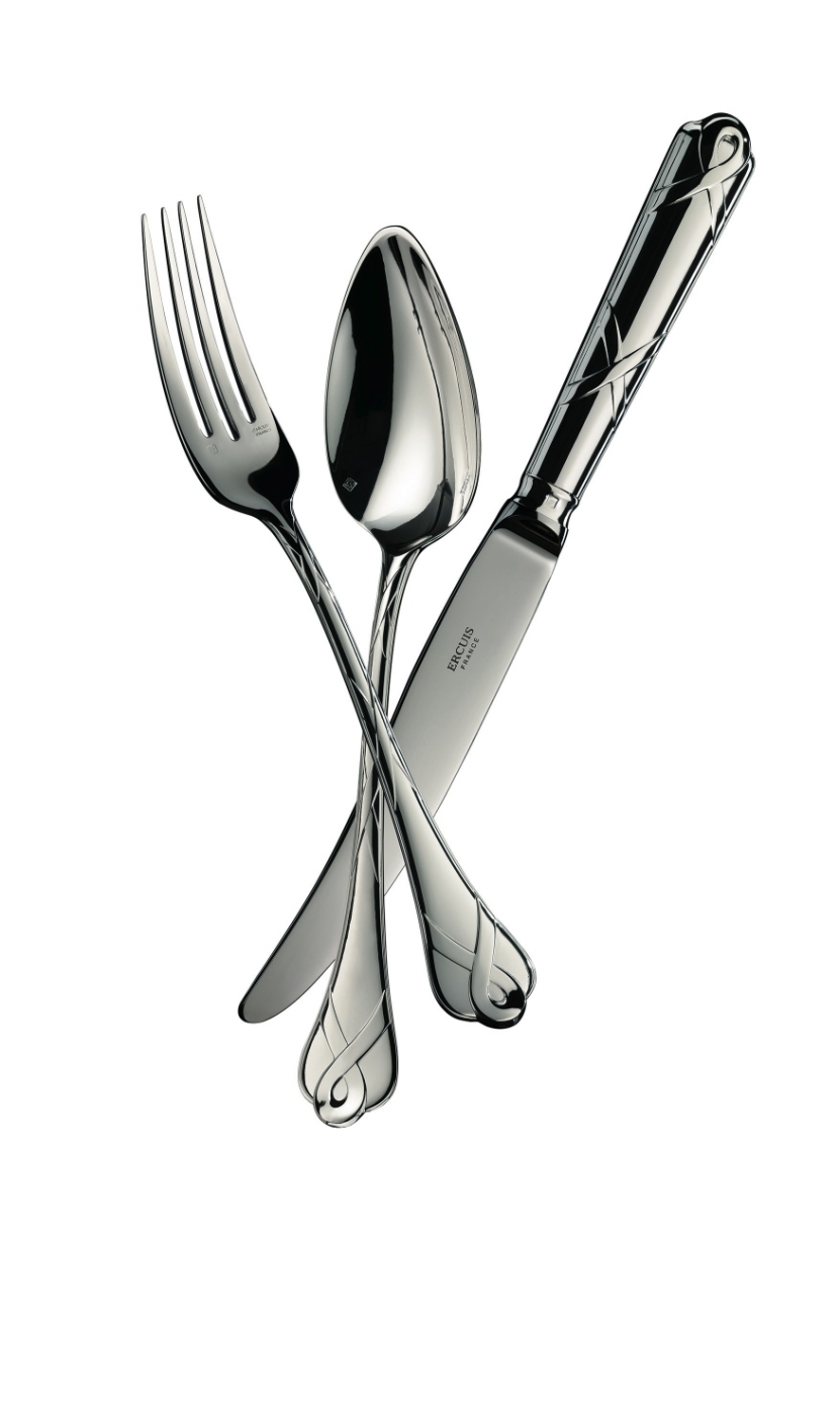 Salad serving fork in silver plated - Ercuis
