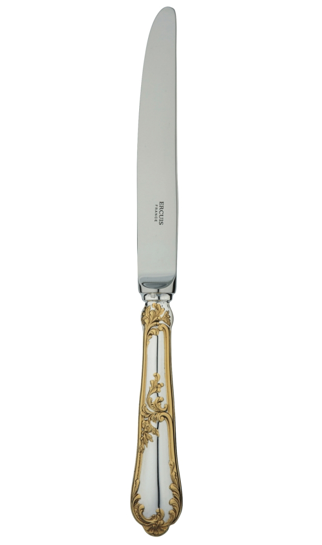 Fish serving fork in sterling silver and gilding - Ercuis