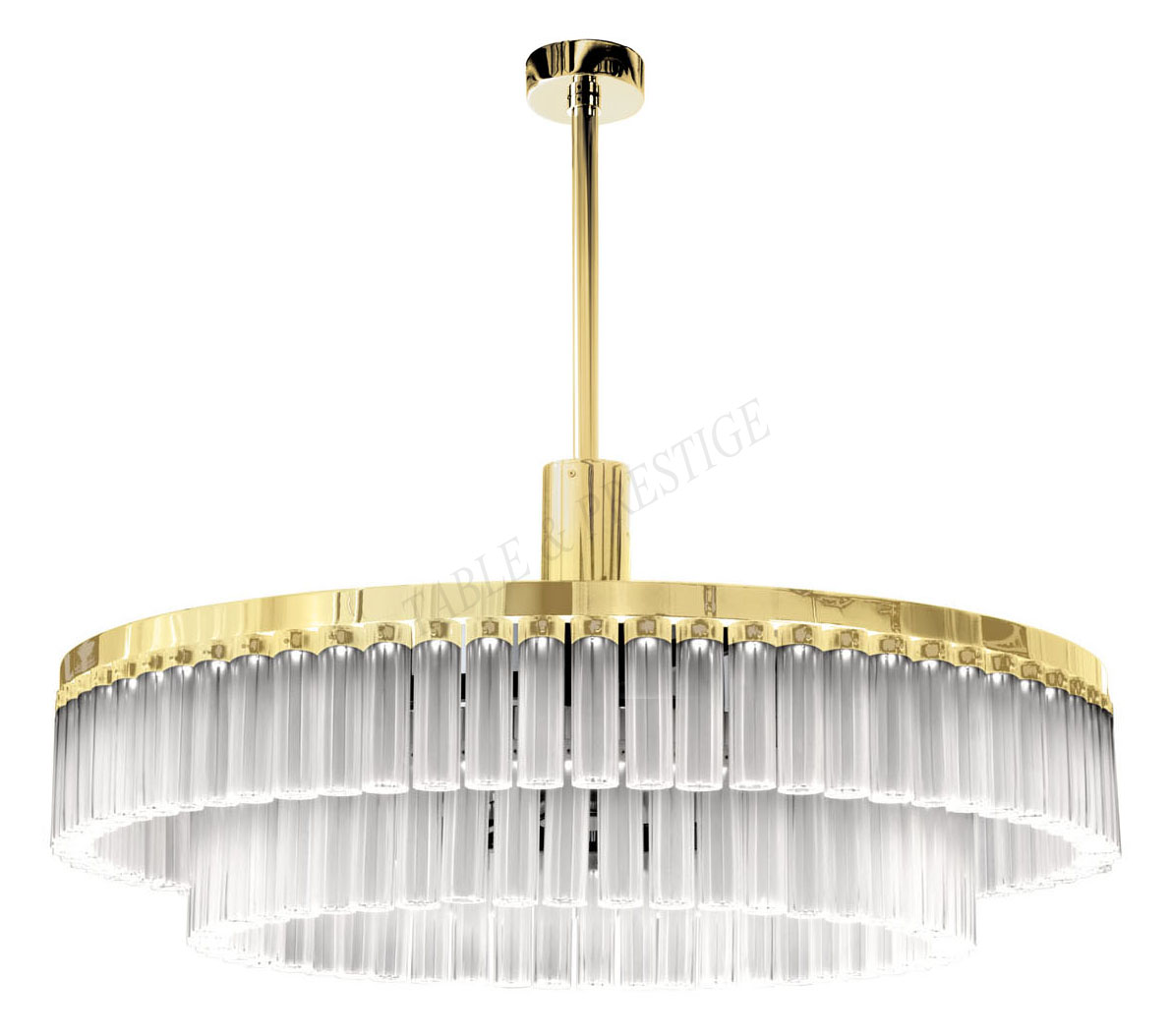 Orgue Chandeliers, 2 tiers Gilded - Lalique