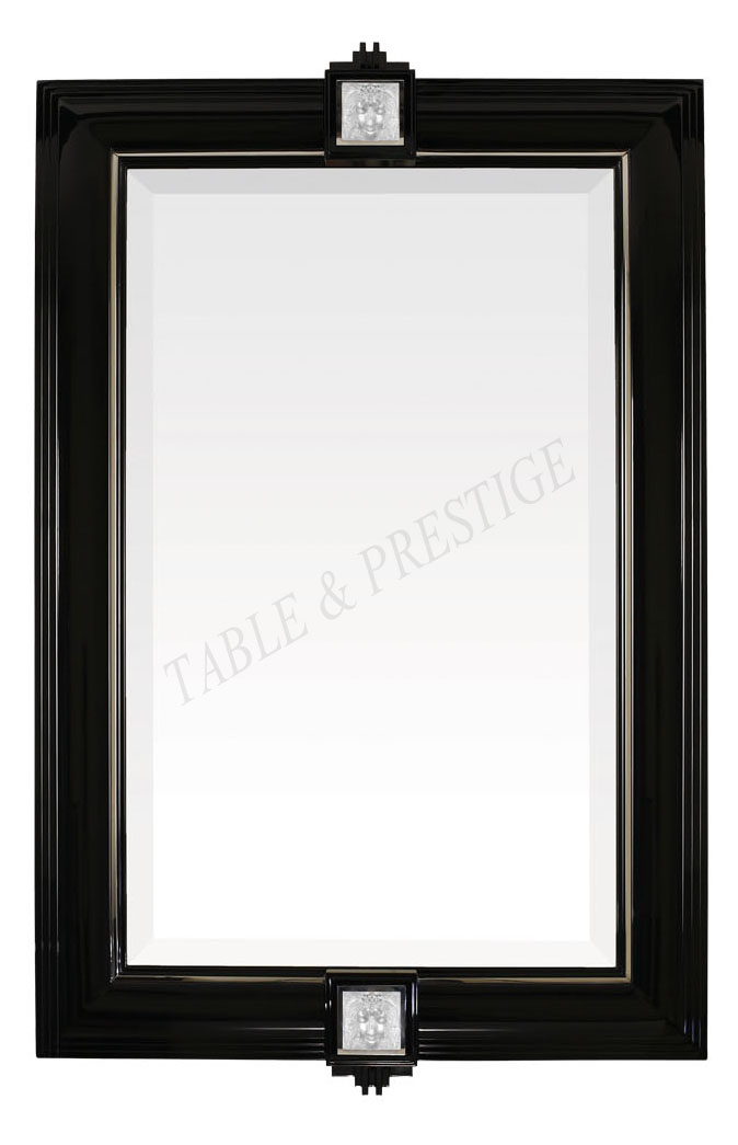 Masque de femme mirror Black lacquered and Clear crystal - Lalique