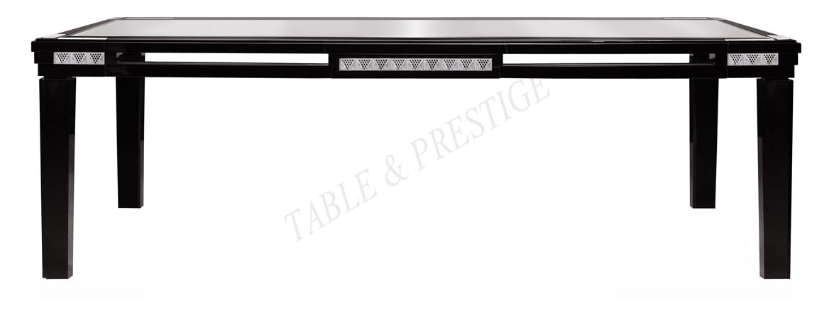 Raisins dinning table, large size Black lacquered Clear crystal - Lalique