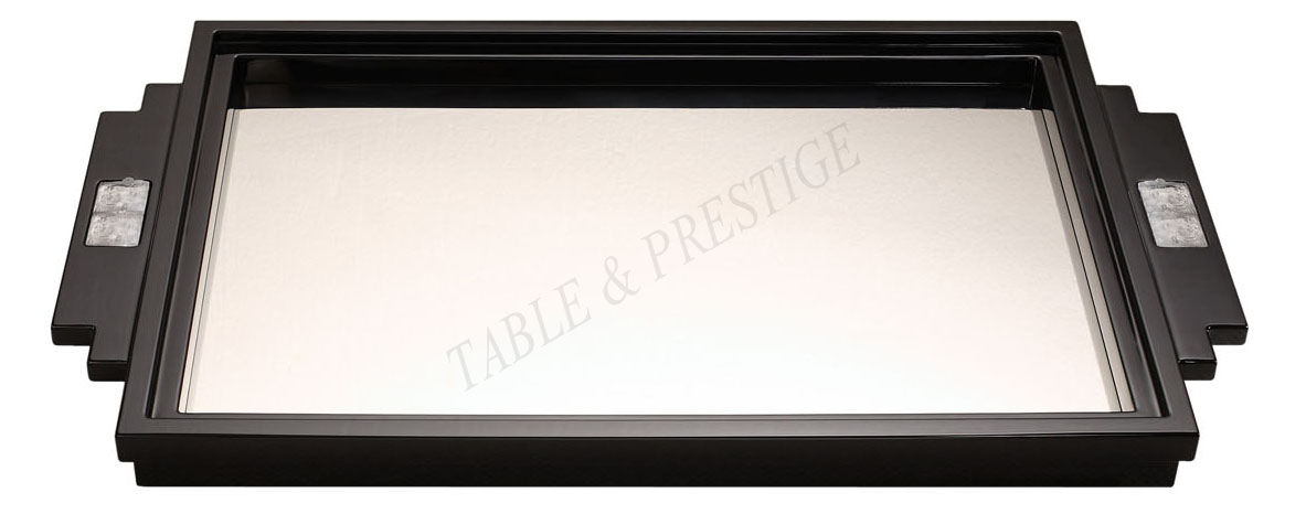 Masque de femme tray Black lacquered Clear crystal - Lalique