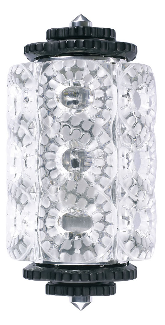 Wall sconce seville small size chrome clear/black u.s. model. - Lalique