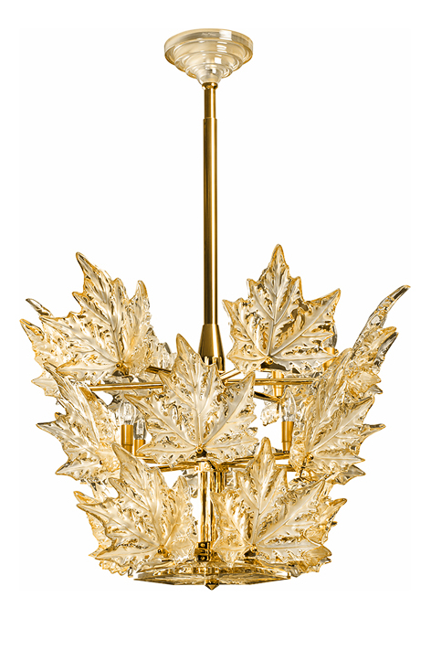 Champs-élysées chandelier in gold luster crystal, gilded finish (3 tiers) - Lalique
