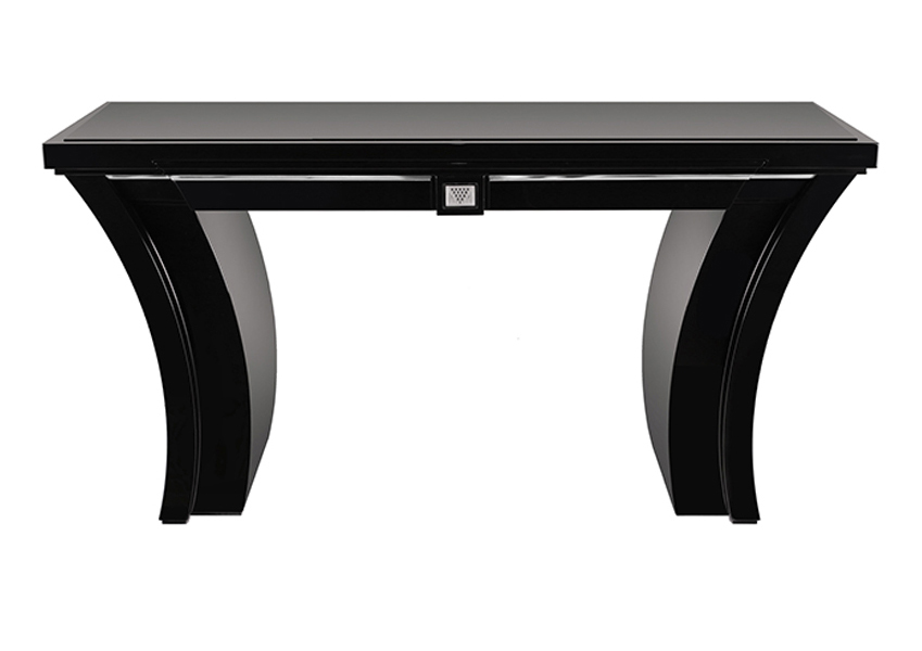 Raisins curved console table clear and black lacquered - Lalique