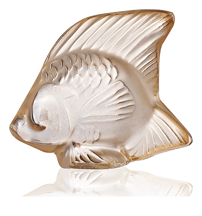 Fish sculpture in gold luster crystal - Lalique