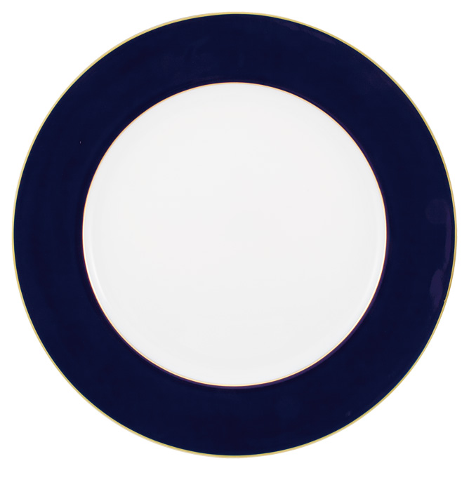 Buffet plate cobalt blue with gold line - Raynaud