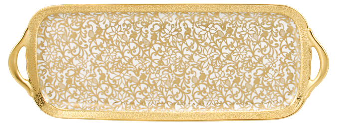 Long cake plate white - Raynaud