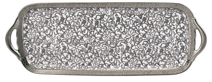 Long cake plate white - Raynaud