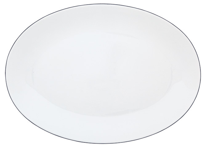 Oval dish large black ink - Raynaud