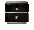 Masque de femme bedside table in numbered edition, clear crystal and black lacquered, small size - Lalique