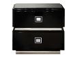 Raisins bedside table in numbered edition, clear crystal and black lacquered, small size - Lalique