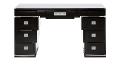Raisins dressing table in numbered edition, clear crystal and black lacquered - Lalique